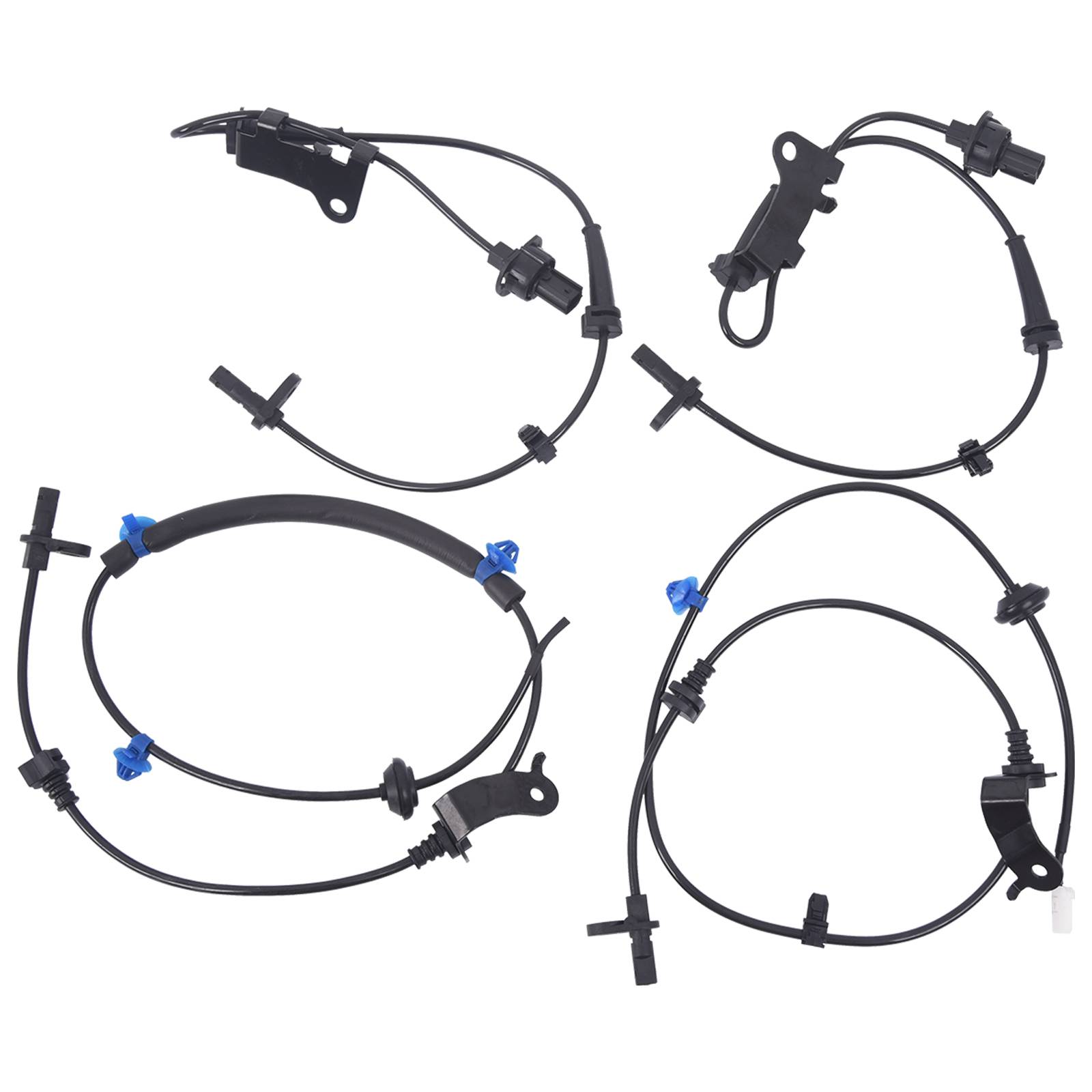4Pcs Front + Rear ABS Wheel Speed Sensor for Honda Fit 2009-2013 L4 1.5L 2-Pins angle 5
