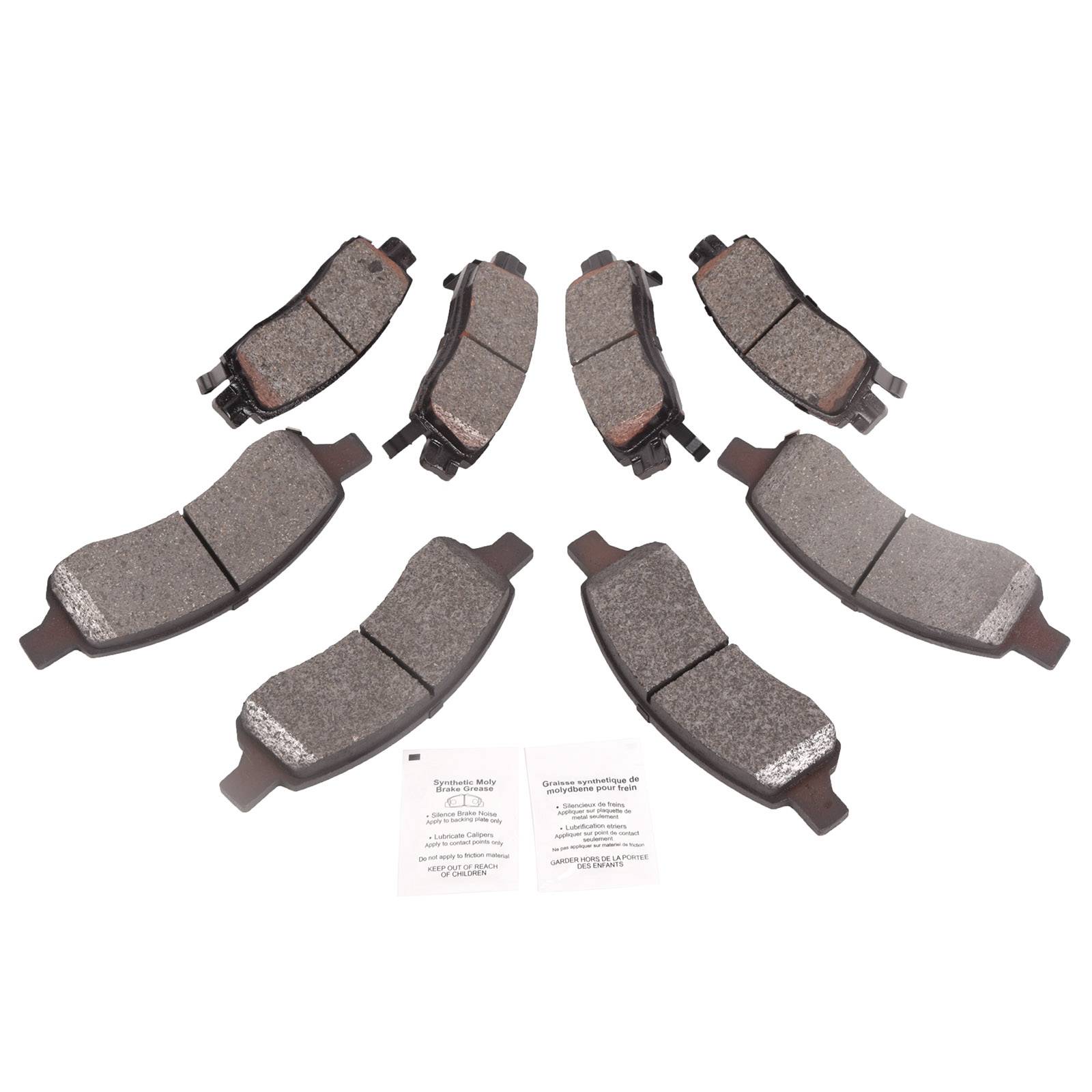 8pcs Front and Rear Ceramic Brake Pad For Chevy Traverse GMC Acadia Enclave angle 5