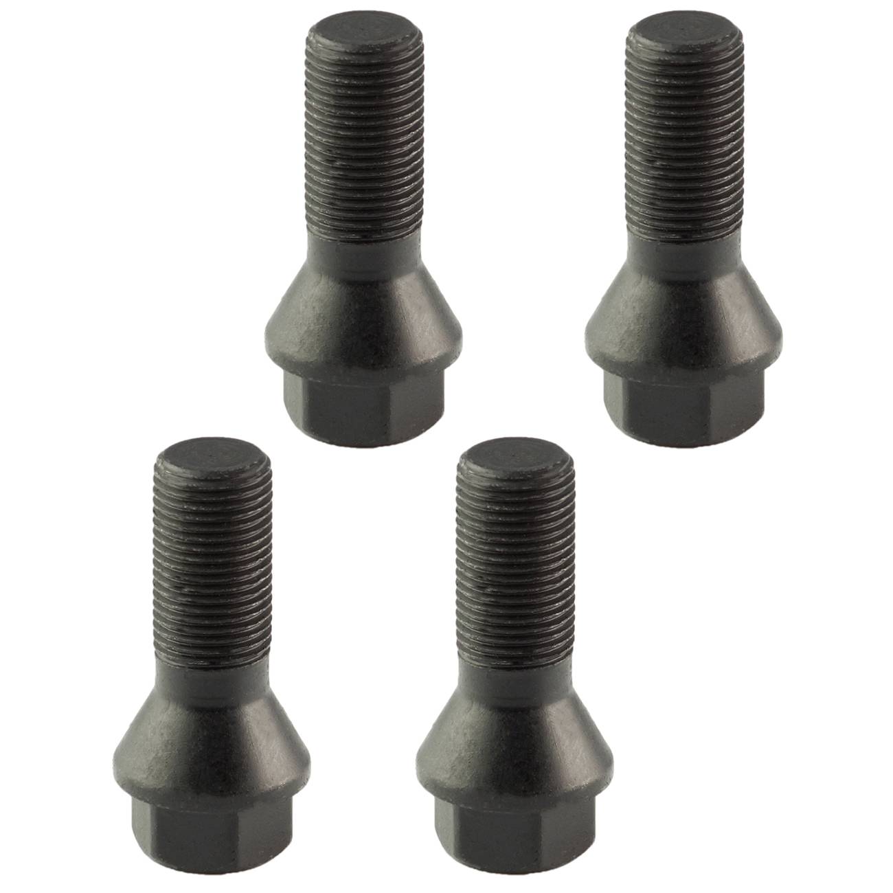 Černé šrouby kol, 4 kusy, M14 x1.25, pro BMW F20 F30 F07 F25 E70 36136890324
