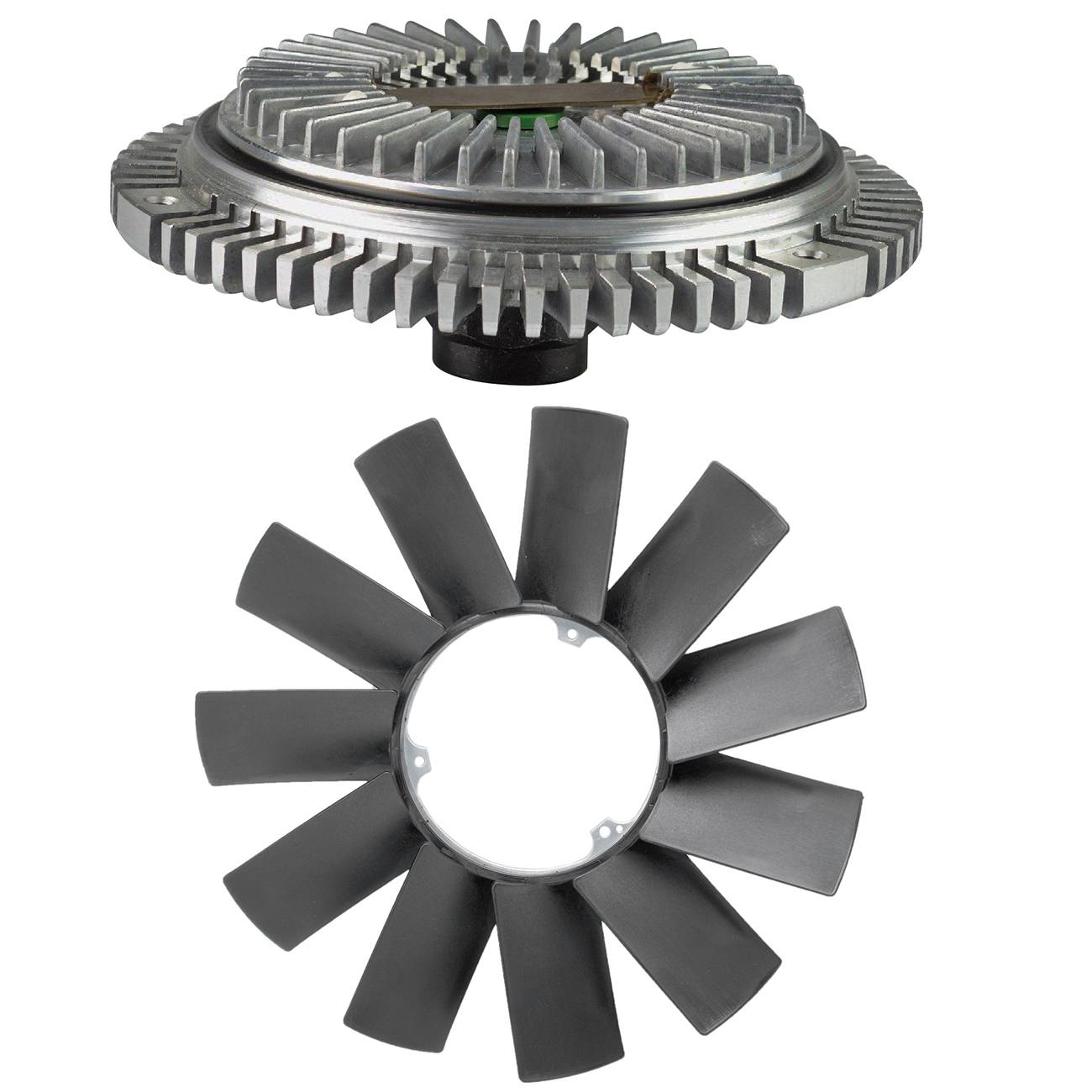 Sada viskózní spojky a lopatky ventilátoru, 2dílná, pro BMW E36, E46, E53, E34, E32, E39, 323i, 325i, X5, Z3 a 528i — OE: TOPT12KIT016 angle 2