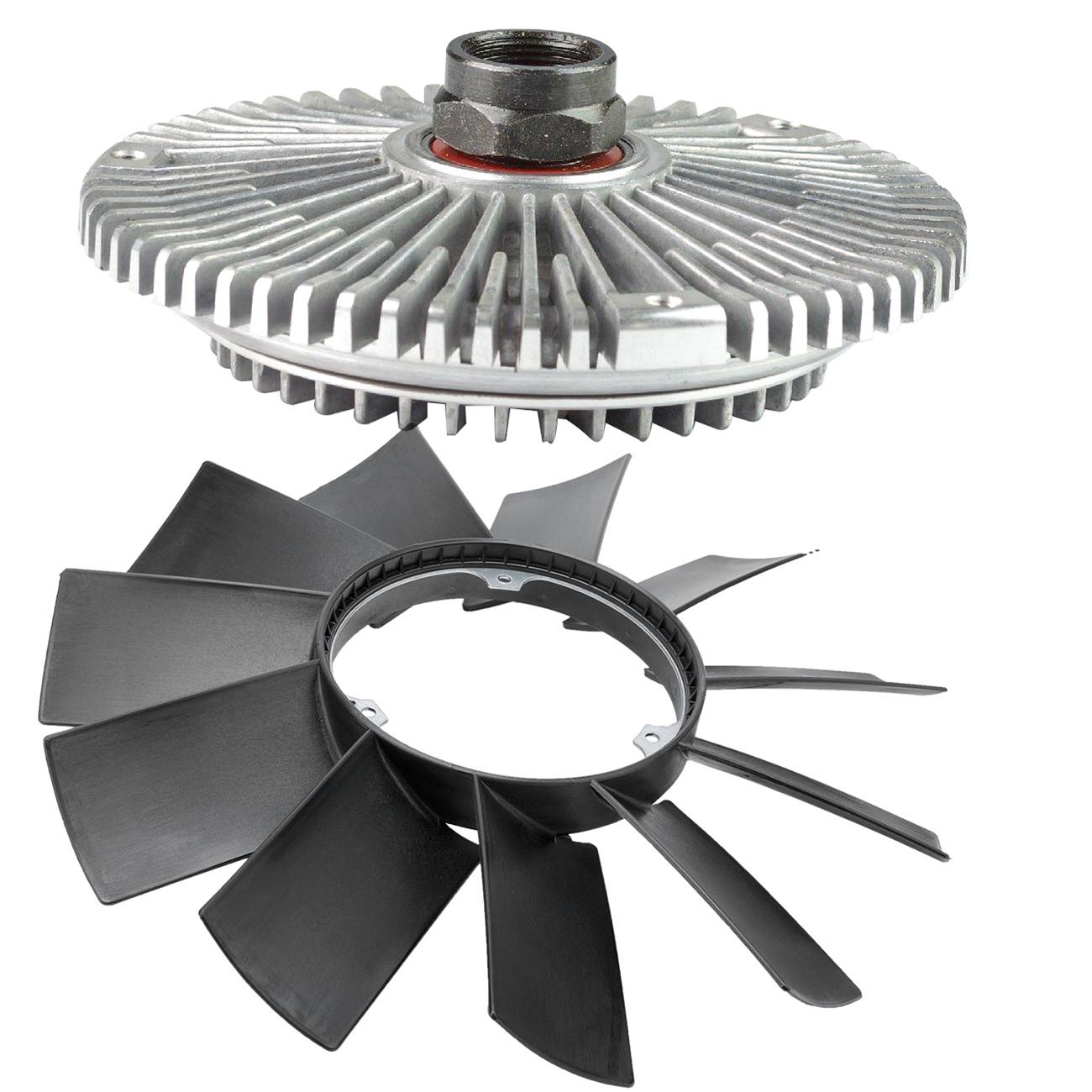 Sada viskózní spojky a lopatky ventilátoru, 2dílná, pro BMW E36, E46, E53, E34, E32, E39, 323i, 325i, X5, Z3 a 528i — OE: TOPT12KIT016 angle 3