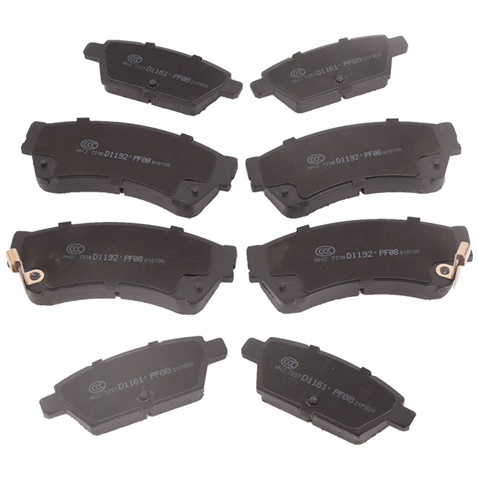 Sada 8 předních a zadních keramických brzdových destiček pro Ford Fusion Lincoln MKZ Mazda 6 2006–2012 A0499A0037