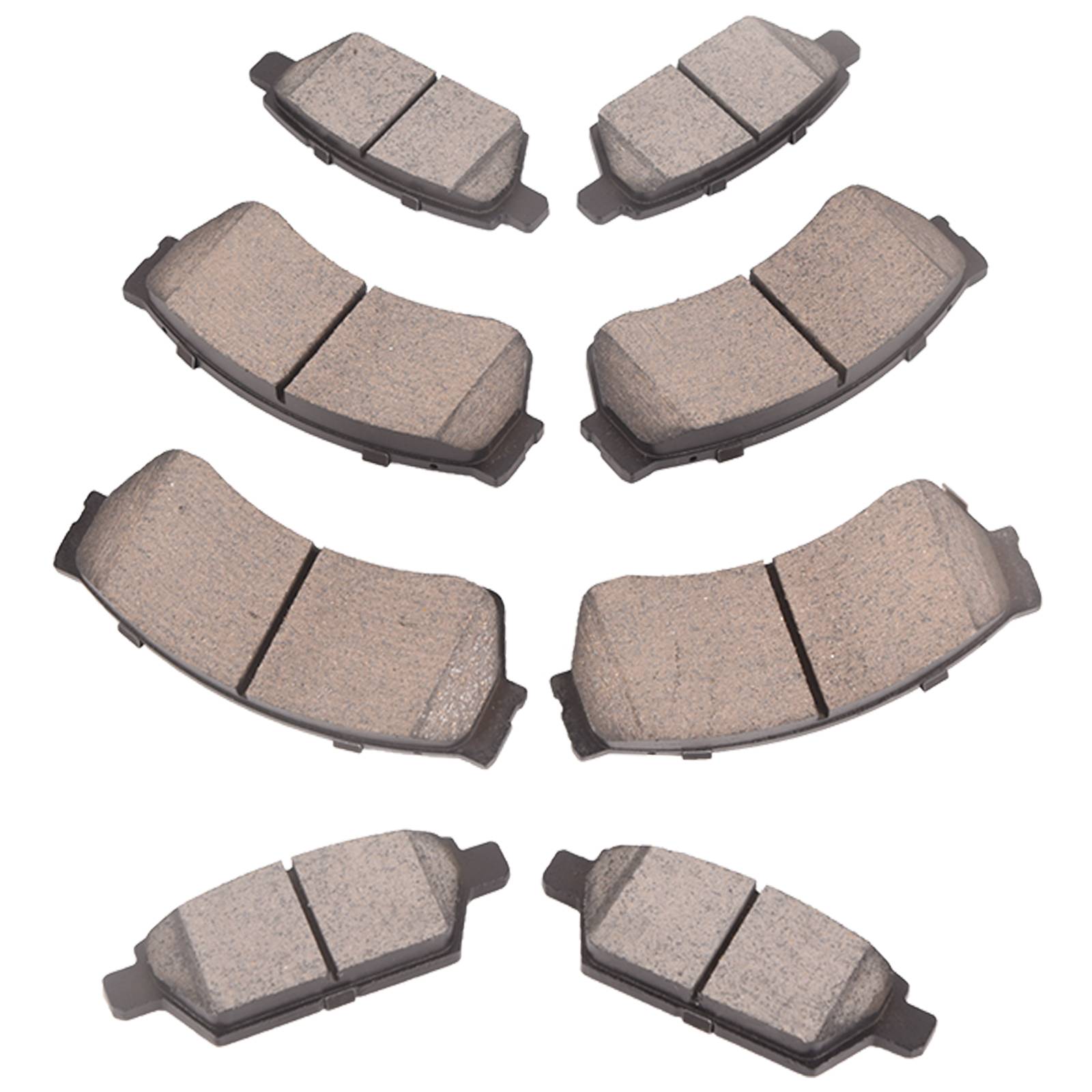Sada 8 předních a zadních keramických brzdových destiček pro Ford Fusion Lincoln MKZ Mazda 6 2006–2012 A0499A0037 angle 2