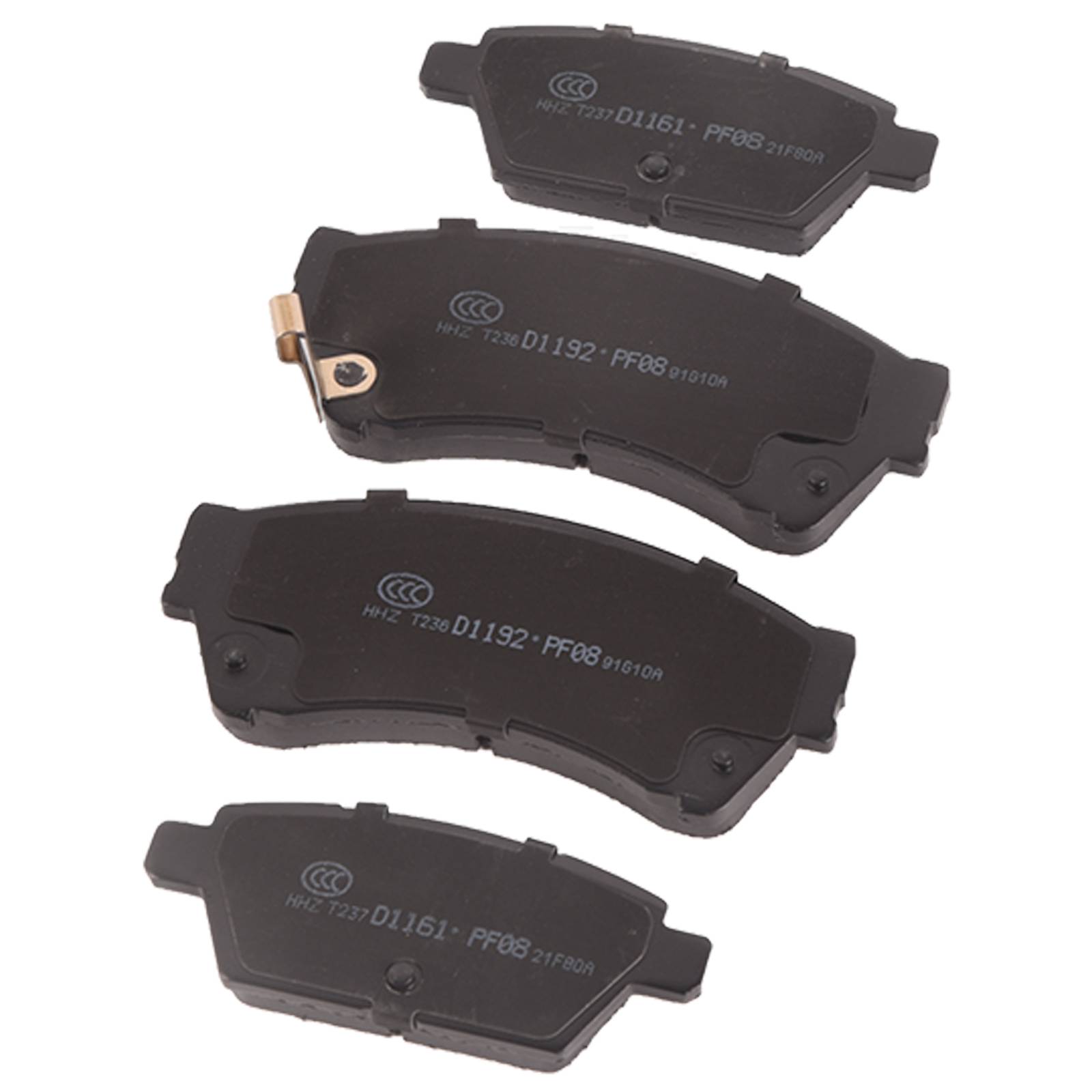 Sada 8 předních a zadních keramických brzdových destiček pro Ford Fusion Lincoln MKZ Mazda 6 2006–2012 A0499A0037 angle 4