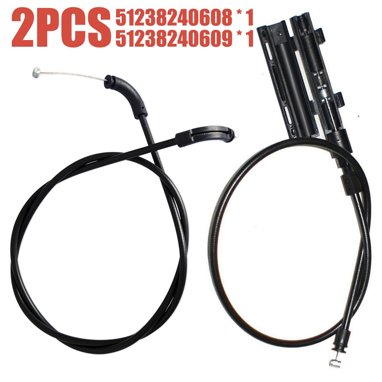 Sada 2 předních a středních lanek otevírání kapoty Bowden pro BMW řady 7 E65 51238240609 angle 2