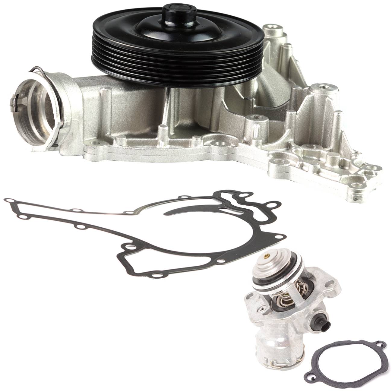 Sada 2 ks: vodní čerpadlo + těsnění + termostat pro Mercedes W204 W211 W251 W164 TOPT11KIT001