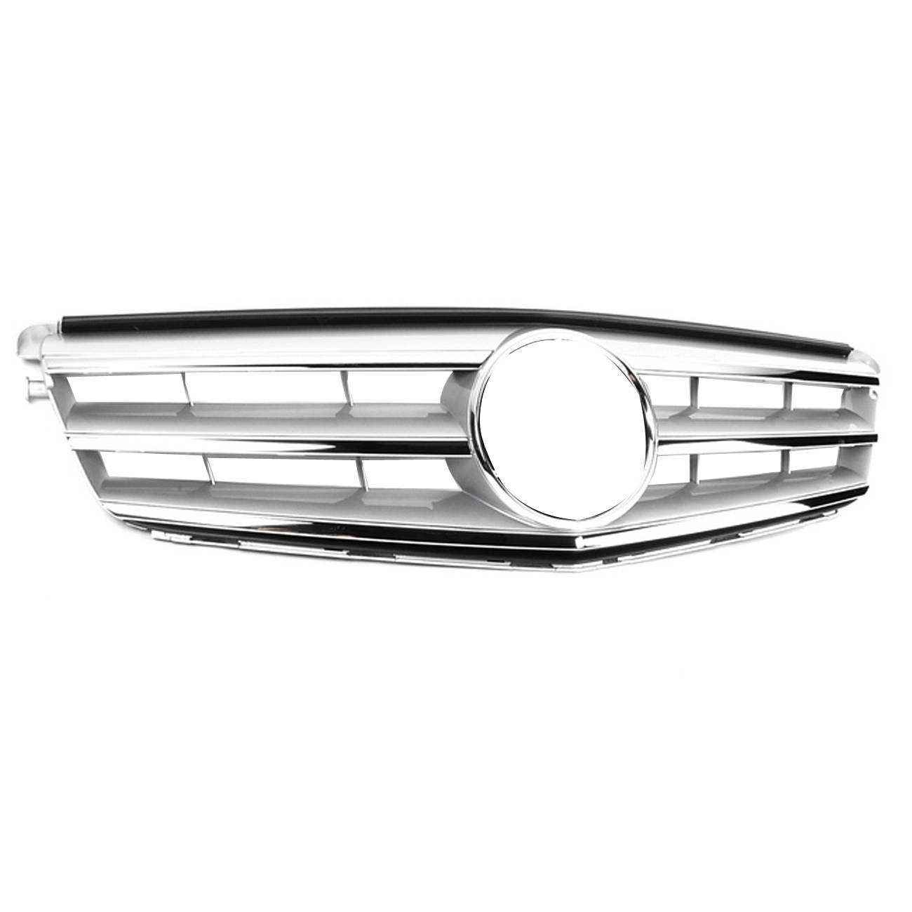 Nová sportovní přední mřížka chladiče stříbrná s podstavcem pro Mercedes W204 třídy C 2008–2014 ATPP1112118012 angle 5