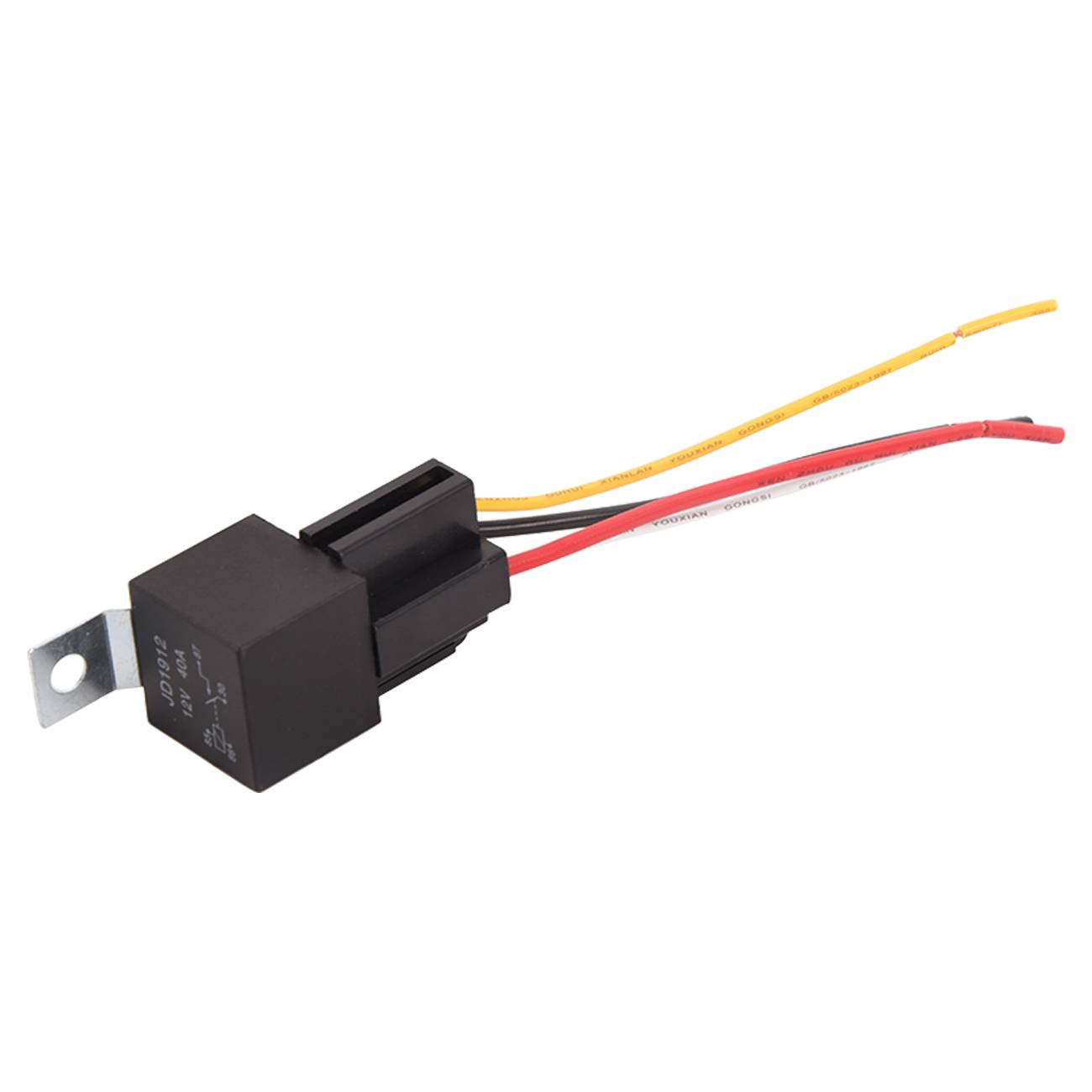 Nová sada 2 automobilových relé s vodiči a kabelovým svazkem, 12 V 30/40 A, 4 piny A0348A0003 angle 5