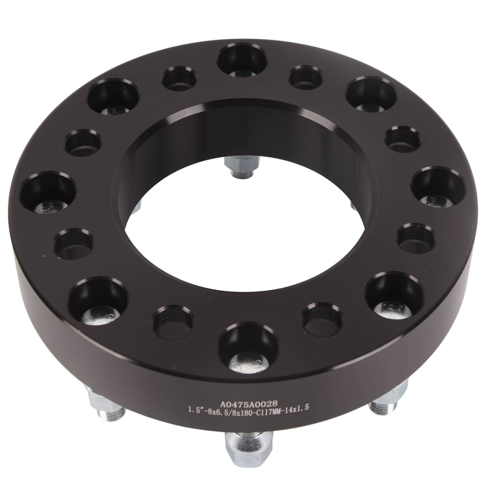 Černý adaptér kol 4 ks, tloušťka 1,5 palce, rozteč 8x165 na 8x180 pro Chevy Silverado 2500 HD GMC Sierra A0475A0028 angle 6