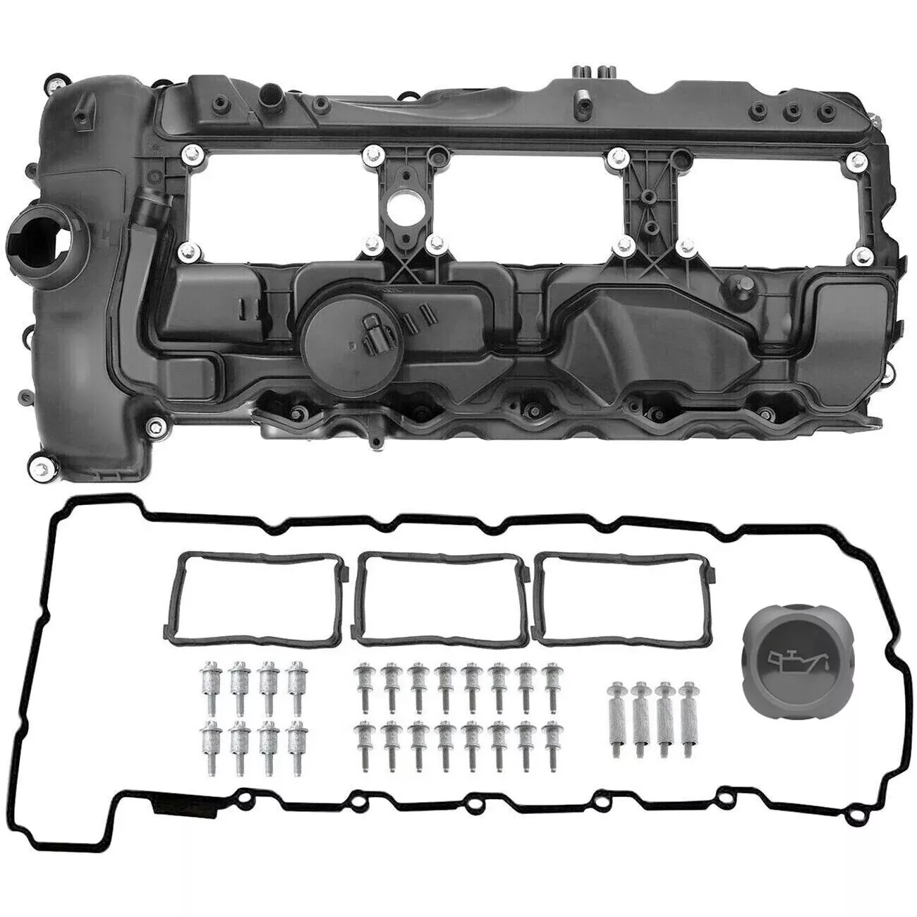 Engine Valve Cover w/ Gasket & Cap for BMW 135i 335i 640i 740i X3 X5 11127570292