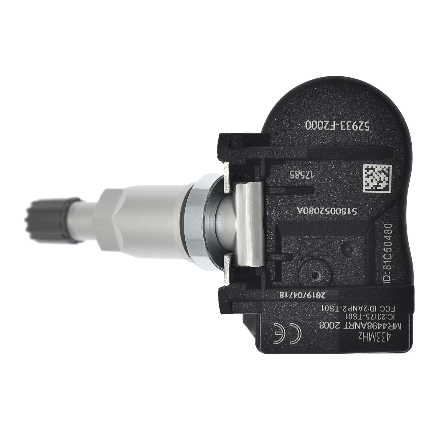 Elektricky napájený snímač systému monitorování tlaku v pneumatikách TPMS 52933-F2000 angle 3