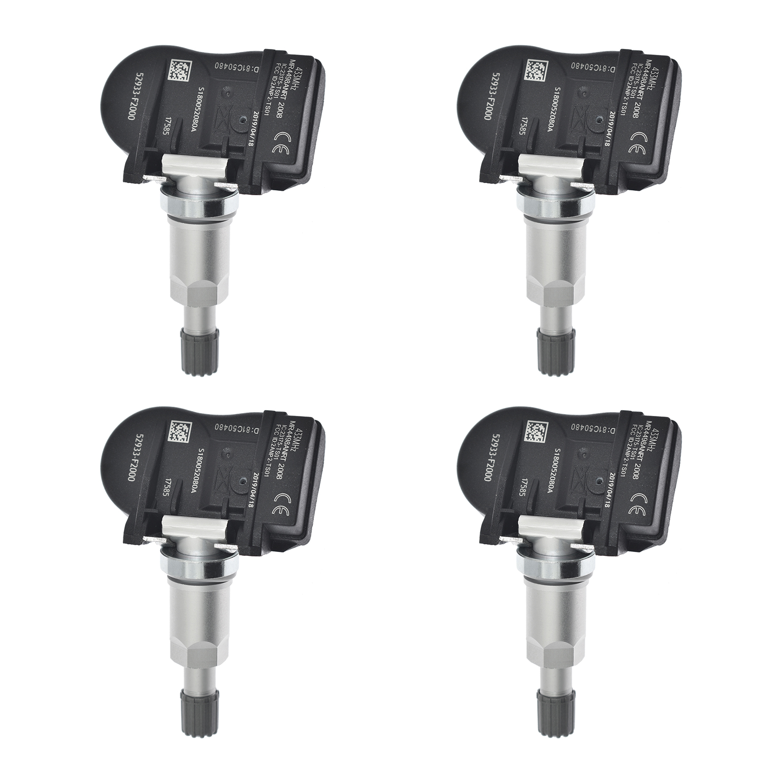 TPMS Tire Pressure Monitoring Sensor 52933-F2000P4 4Pcs angle 3