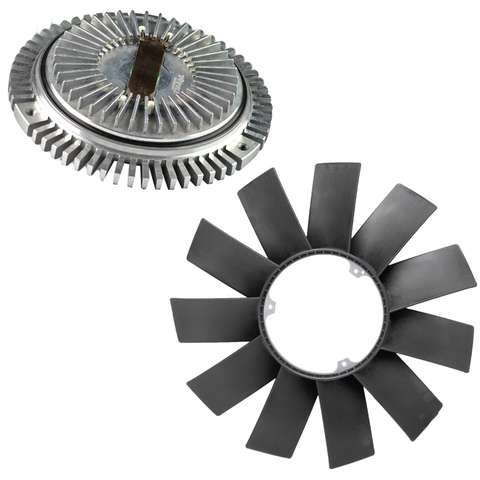 Sada viskózní spojky a lopatky ventilátoru, 2dílná, pro BMW E36, E46, E53, E34, E32, E39, 323i, 325i, X5, Z3 a 528i — OE: TOPT12KIT016