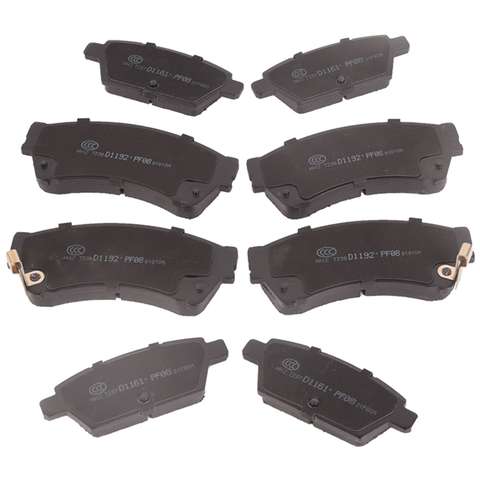 Sada 8 předních a zadních keramických brzdových destiček pro Ford Fusion Lincoln MKZ Mazda 6 2006–2012 A0499A0037